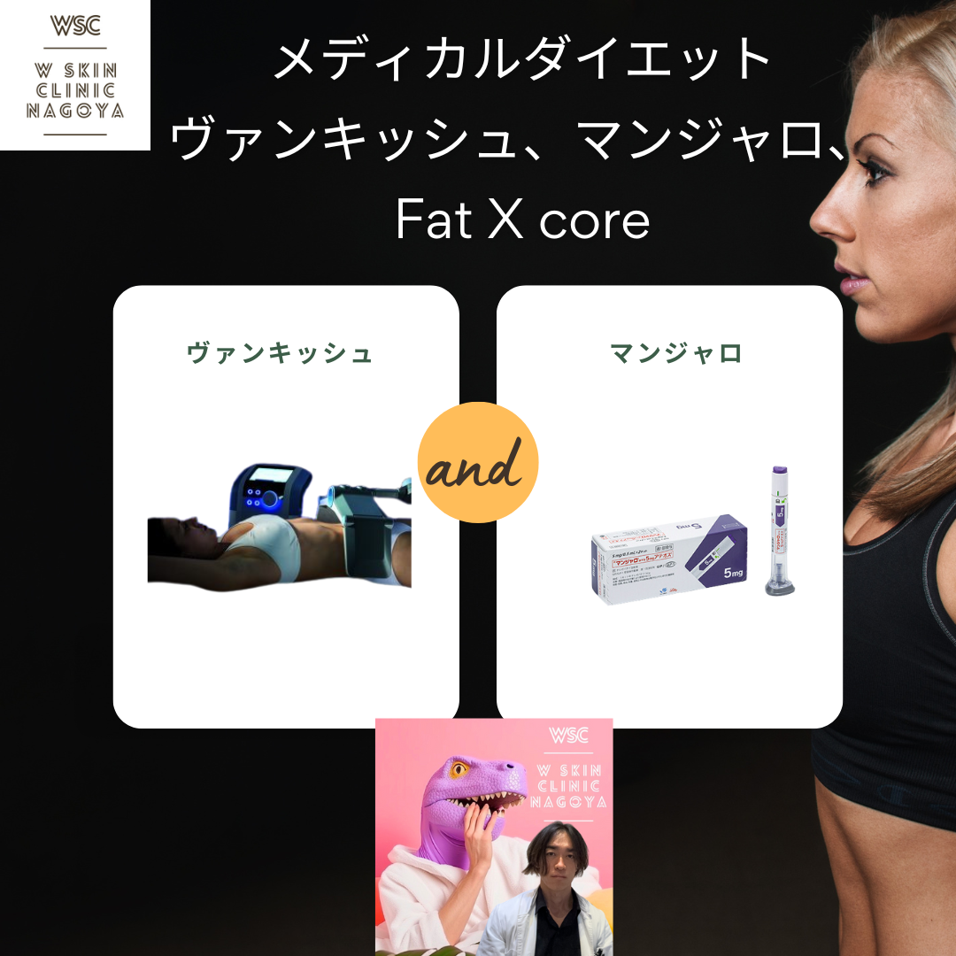 メディカルダイエット、マンジャロ、ヴァンキッシュやfat X coreを併用することで、より早く理想の体型に近づくことができるか？名古屋の美容皮膚科医が解説