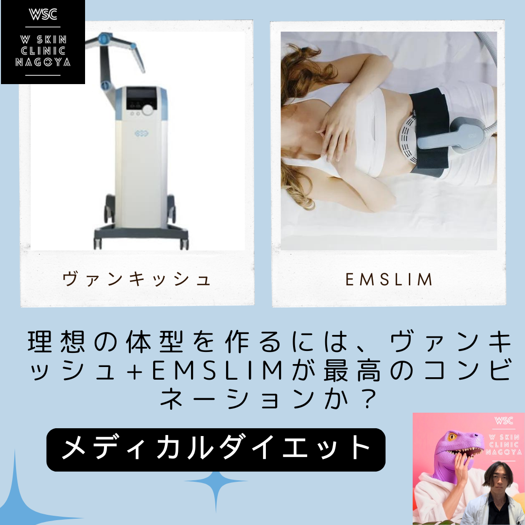 メディカルダイエット、理想の体型を作るには、ヴァンキッシュ+EMSLIMが最高のコンビネーションか？名古屋の美容皮膚科医が解説